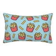 thumbnail image 1 of Plush Throw Pillow Covers, Cute Fries Blue A Pillow Cases with Invisible Zipper, Breathable Microfiber Pillow Cases Standard Size for Sleeping Bedroom Sofa Living Room 20x30, 1 of 5