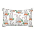 thumbnail image 1 of Plush Throw Pillow Covers, Cute Rabbit Carrot Pillow Cases with Invisible Zipper, Breathable Microfiber Pillow Cases Standard Size for Sleeping Bedroom Sofa Living Room 16x24, 1 of 5