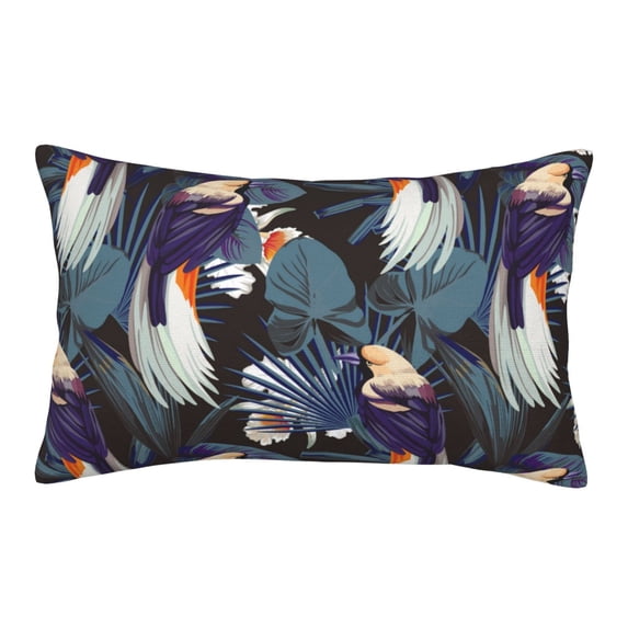 Plush Throw Pillow Covers, Cute Sharp Billed Bird Plant Pillow Cases with Invisible Zipper, Breathable Microfiber Pillow Cases Standard Size for Sleeping Bedroom Sofa Living Room