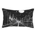 thumbnail image 1 of Plush Throw Pillow Covers, Futuristic Moonlit Cityscape Pillow Cases with Invisible Zipper, Breathable Microfiber Pillow Cases Standard Size for Sleeping Bedroom Sofa Living Room 20x30, 1 of 5
