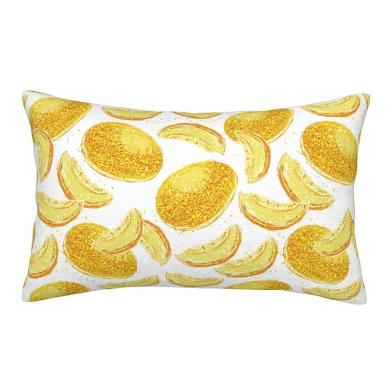 Plush Throw Pillow Covers, Gold Cute Cantaloupe Pillow Cases with Invisible Zipper, Breathable Microfiber Pillow Cases Standard Size for Sleeping Bedroom Sofa Living Room 20x30