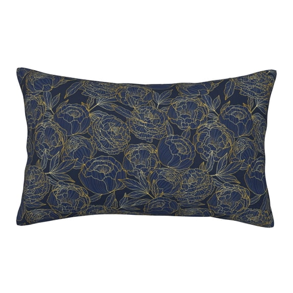 Plush Throw Pillow Covers, Golden Peonies Pillow Cases with Invisible Zipper, Breathable Microfiber Pillow Cases Standard Size for Sleeping Bedroom Sofa Living Room 20x30