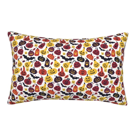 Plush Throw Pillow Covers, Halloween pumpkin Pillow Cases with Invisible Zipper, Breathable Microfiber Pillow Cases Standard Size for Sleeping Bedroom Sofa Living Room 20x30