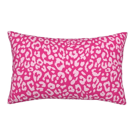 Plush Throw Pillow Covers, Leopard pink Pillow Cases with Invisible Zipper, Breathable Microfiber Pillow Cases Standard Size for Sleeping Bedroom Sofa Living Room 20x30