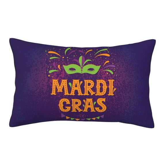 Plush Throw Pillow Covers, Mardi Gras2 Pillow Cases with Invisible Zipper, Breathable Microfiber Pillow Cases Standard Size for Sleeping Bedroom Sofa Living Room 20x30