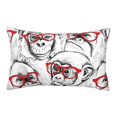 thumbnail image 1 of Plush Throw Pillow Covers, Monkey Pillow Cases with Invisible Zipper, Breathable Microfiber Pillow Cases Standard Size for Sleeping Bedroom Sofa Living Room, 1 of 5