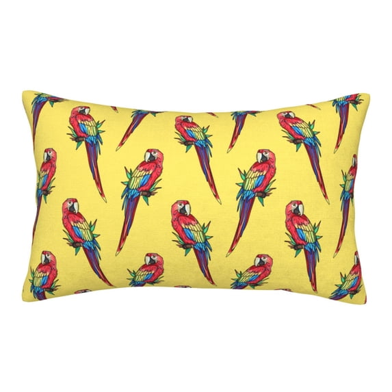 Plush Throw Pillow Covers, Painted colorful cute parrots Pillow Cases with Invisible Zipper, Breathable Microfiber Pillow Cases Standard Size for Sleeping Bedroom Sofa Living Room