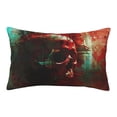 thumbnail image 1 of Plush Throw Pillow Covers, Red Dark Skull Abstract Pillow Cases with Invisible Zipper, Breathable Microfiber Pillow Cases Standard Size for Sleeping Bedroom Sofa Living Room 16x24, 1 of 5