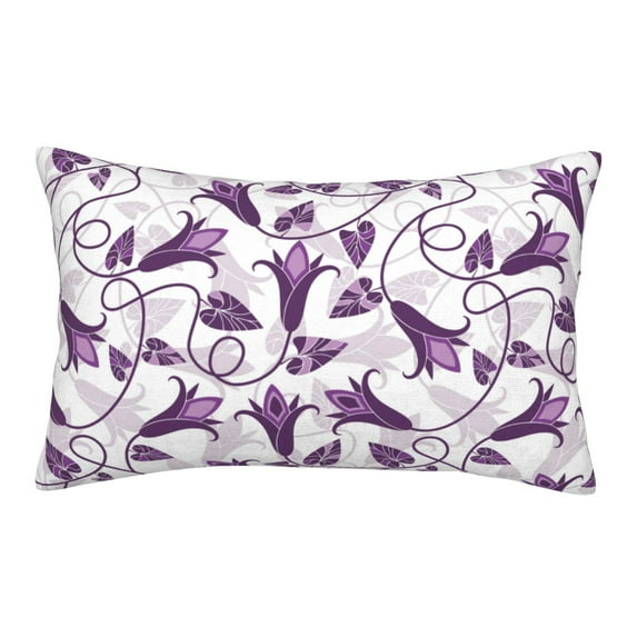 Plush Throw Pillow Covers, Violets Flowers Fujiman Pillow Cases with Invisible Zipper, Breathable Microfiber Pillow Cases Standard Size for Sleeping Bedroom Sofa Living Room 16x24