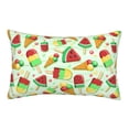 thumbnail image 1 of Plush Throw Pillow Covers, Watermelon Ice Cream Print Pillow Cases with Invisible Zipper, Breathable Microfiber Pillow Cases Standard Size for Sleeping Bedroom Sofa Living Room 16x24, 1 of 5