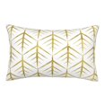 thumbnail image 1 of Plush Throw Pillow Covers, White And Gold Geometry A Pillow Cases with Invisible Zipper, Breathable Microfiber Pillow Cases Standard Size for Sleeping Bedroom Sofa Living Room 16x24, 1 of 5