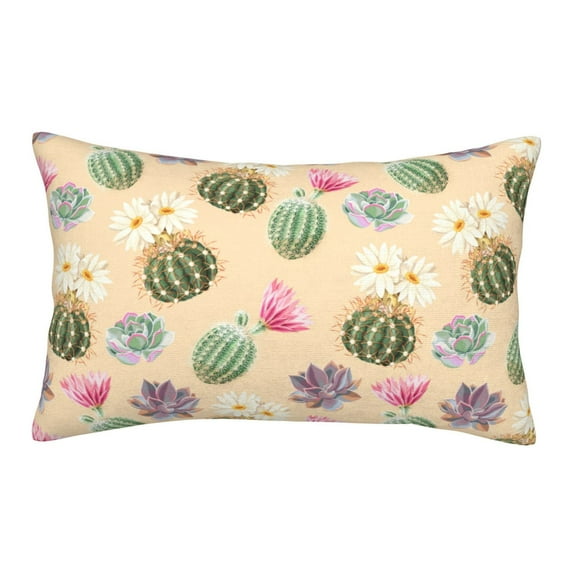 Plush Throw Pillow Covers, desert Cactus Succulents Pillow Cases with Invisible Zipper, Breathable Microfiber Pillow Cases Standard Size for Sleeping Bedroom Sofa Living Room 20x30