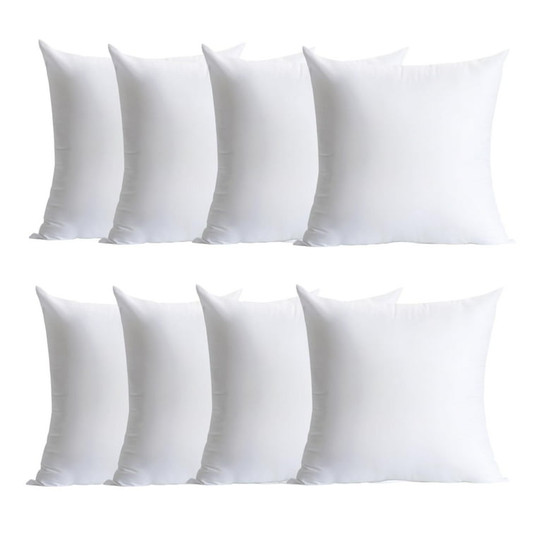 Plush Throw Pillow Inserts 18x18 Inches Set of 8, Hypoallergenic