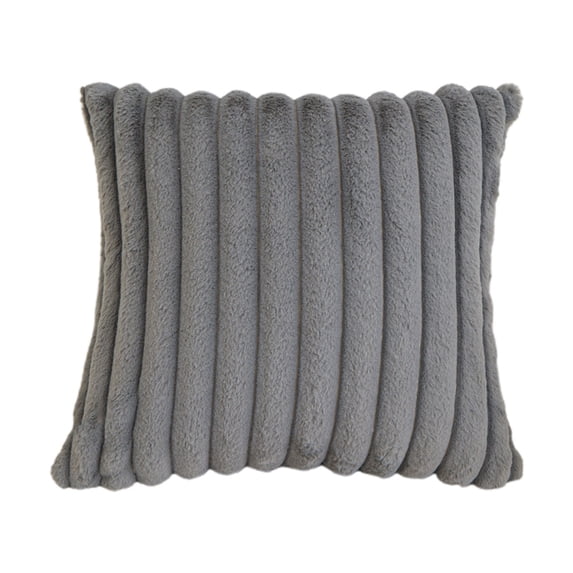 Plush Throw Pillow with Insert - Decorative Cushion for Sofa and Bed - Easy Care, Soft Polyester, Luxurious Comfort,Gray