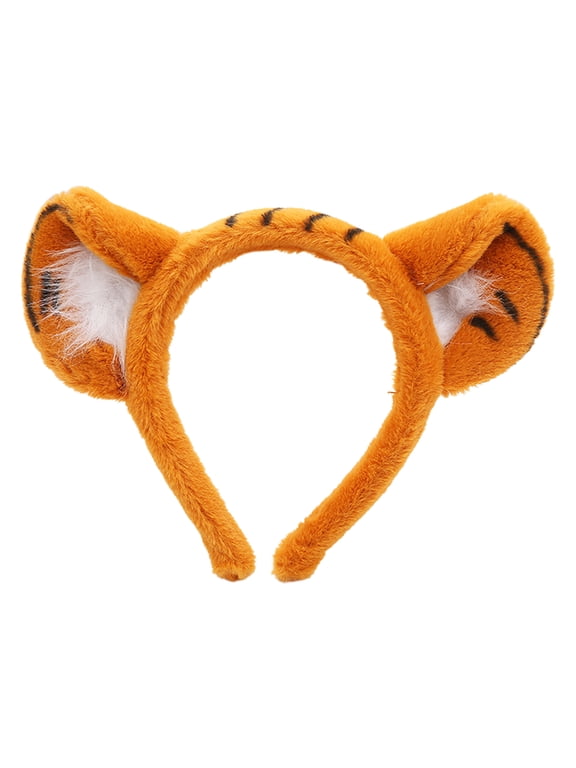 Plush Tiger Ears Hairband Cartoon Animal Headband Fluffy Hair Accessories