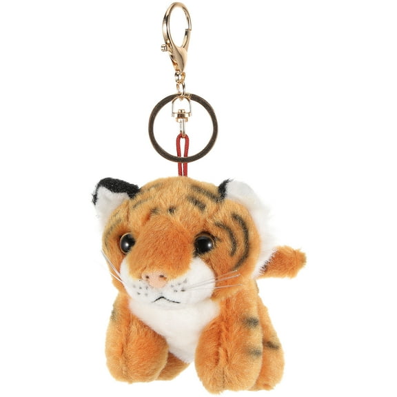 Plush Tiger Shape Keychain 1 Set Stuffed Tiger Keyring Hanging Decoration Bag Pendant