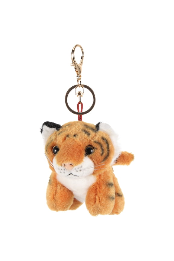 Plush Tiger Shape Keychain 1 Set Stuffed Tiger Keyring Hanging Decoration Bag Pendant