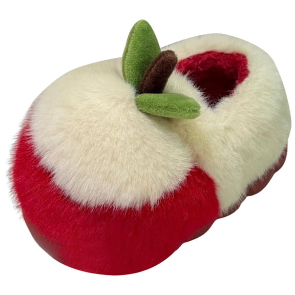 Plush Toddler Slippers Winter Warm Cartoon Fruit Cute Apple Platform House Slippers Slip On Indoor Fuzzy Slippers Red Size 10 Little Child