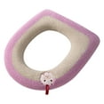 thumbnail image 1 of Plush Toilet Seat Cover with Handle Soft Warm Pad for Round Elongated Bowls - Easy Install Bathroom Mat(Pink), 1 of 5