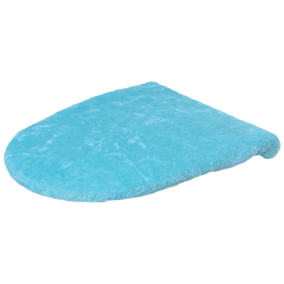 Plush Toilet Seat Lid Covers, Cosmug Elastic Washable Toilet Covers, Solid Color Bathroom Cushion Pads, for Household Restroom, Guest Bath and Apartment Decor, Light Blue