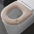thumbnail image 1 of Plush Toilet Seat Protector - Thickened Insulated Cushion with Complete Enclosure, Washable and Reusable Warm Pad Soft Fleece Cover for Bathroom, 1 of 6