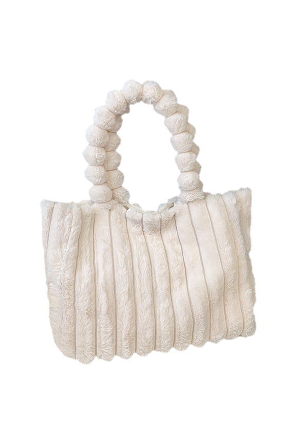 Large Capacity Plush Tote Bag for Women, Fuzzy Shoulder Bag, Soft and Stylish Everyday Carry-All