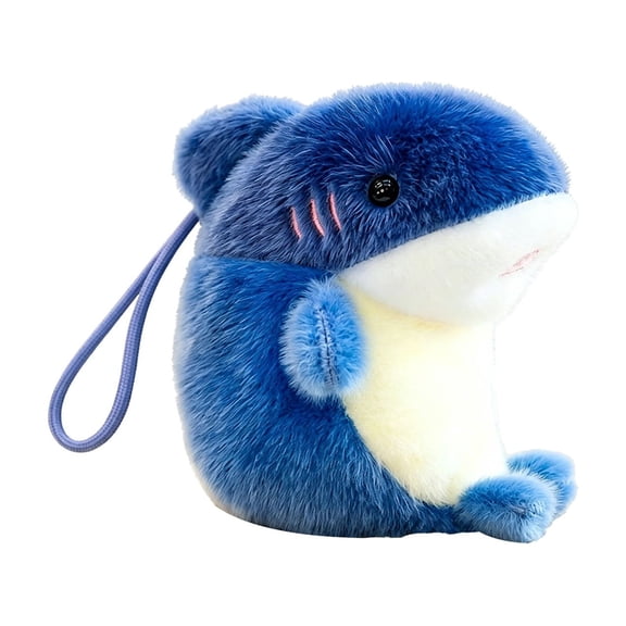 Plush Toy Backpack Charm Cute Cartoon Soft Short Plush Ornament Keychain Bag Decoration Accessory Blue