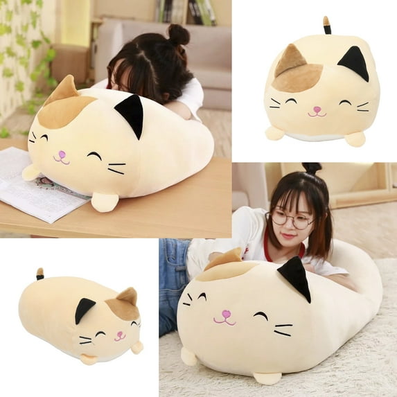 Plush Toy Cat Lovely Cat Plush Toy Soft Squishy 24 IN Chubby Soft Cute Cartoon Animal Cushion Pillow Gifts