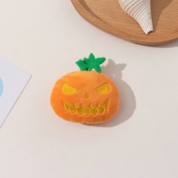 Plush Toy, Cat Teething Toy, Halloween Squeaky Pumpkin Plush Toy With Embroidery Face, Interactive Kitten Chew Toy