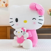Plush Toy, Cuddly Mother Cat with Kitten Doll, Kawaii Stuffed Animal Pillow Gift