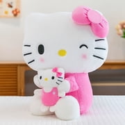 Plush Toy, Cuddly Mother Cat with Kitten Doll, Kawaii Stuffed Animal Pillow Gift