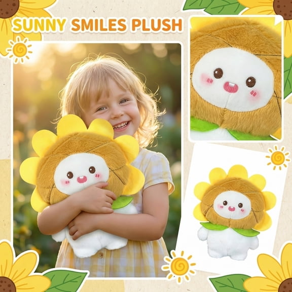 Plush Toy, Cute Sunflower Design, 1 Piece,Suitable for Kids Hugging Home Decoration
