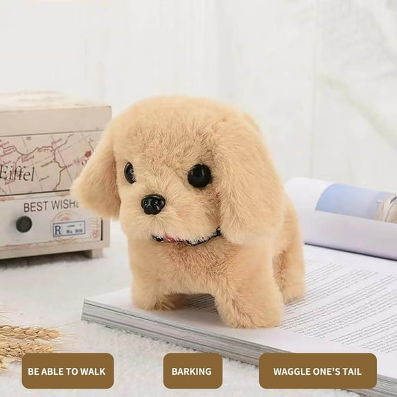 Plush Toy Dog Simulated Electric Pet Puppy - Cute Plush Dog Doll Soft Touch Stuffed Material Walking and Barking Ideal Gift and Companion for Kids