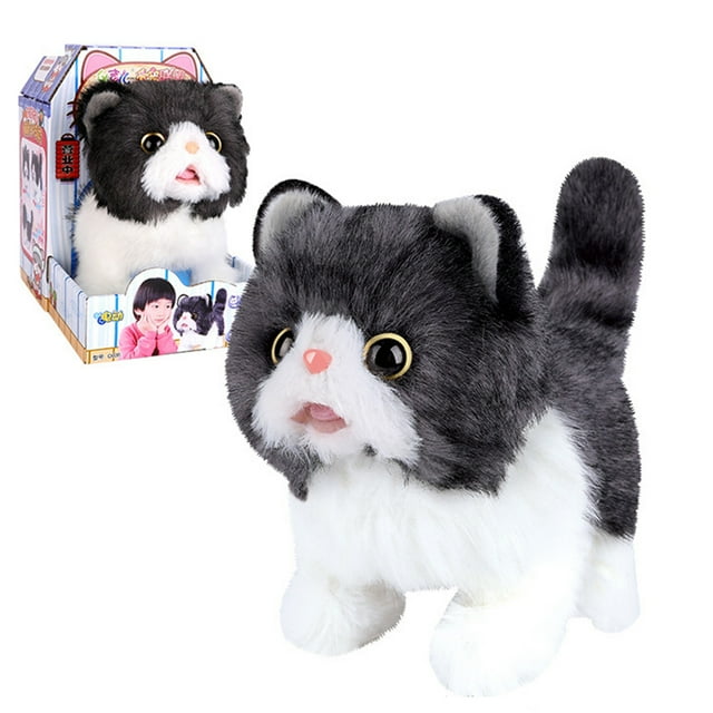 Walmart Plush Toy Electronic Cat, Walking & Meowing, Interactive Stuffed Kitten for Kids