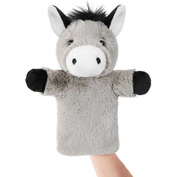 Plush Toy Hand Puppet Soft Fuzzy Animal for Baby Story Time Safe Washable Stuffed Adult Hands Fit Interactive Play Sheep