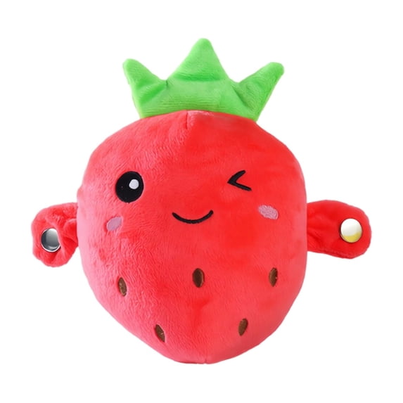 Plush Toy Soft Cute Interactive Musical Strawberry Stuffed Plush Toy 1 Piece Battery Not Included Requires 3 AA Batteries Nursery Decor Kids Playtime Companion Gift for Toddlers and Children