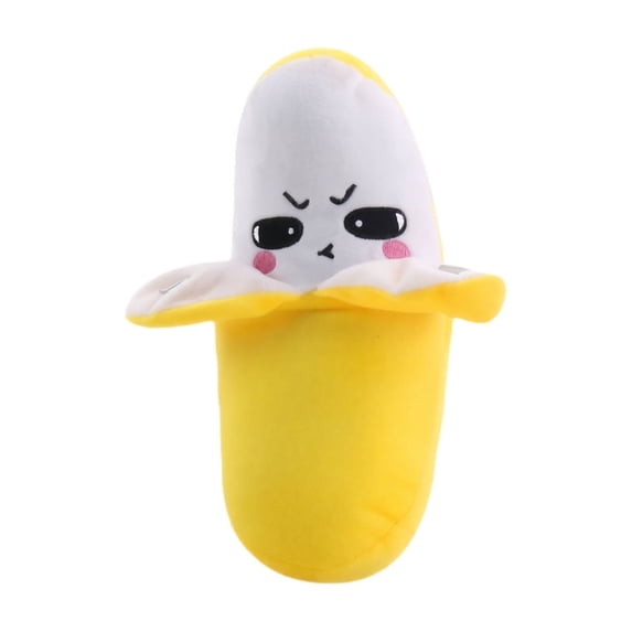 Plush Toy Soft Interactive Musical Banana Stuffed Plush 1 Piece Cute Angry Expression Decorative Pillow for Kids Bedroom Sofa Car Great Gift for Toddlers and Plush Toy Collectors