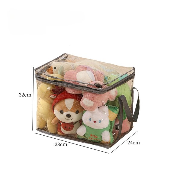 Plush Toy Storage Bag Large Capacity Fabric Organizer with Waterproof Design for Kids Stuffed Animals Books and Bedroom Storage