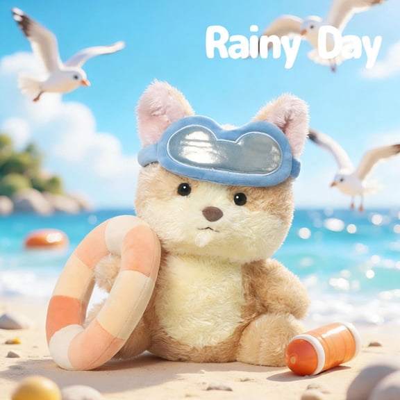 Plush Toy For Teens & S, Waterproof Raincoat Corgi With Goggles And Float Ring, 25Cm Cute Stuffed Animal Plushie, Soft Plush Toy Gift For Fans Of Corgis And Plush