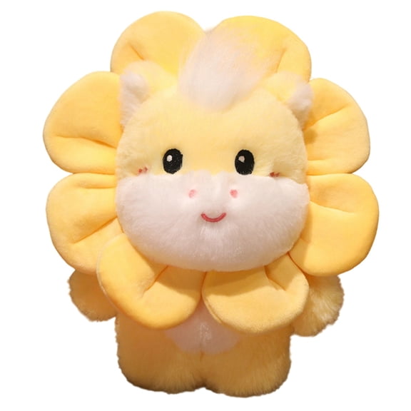 Plush Toy, Yellow 11.8in Sunflower Horse Stuffed Animal, 1 Piece, Soft Cuddly Home Decor Holiday Gift for Kids New Year Christmas Annual Party