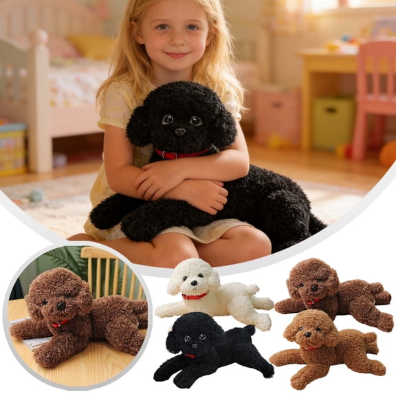 Plush Toys Cute Puppy Stuffed Animal 15" Fluffy Soft Dog Plush Doll Collectible Companion Toy for Home Decor Birthday & Holiday Gift