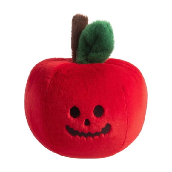 Plush Toys Smiling Skeleton Face Apple Shaped Halloween Plush Single Piece for Halloween Party Decor Spooky Home Decoration