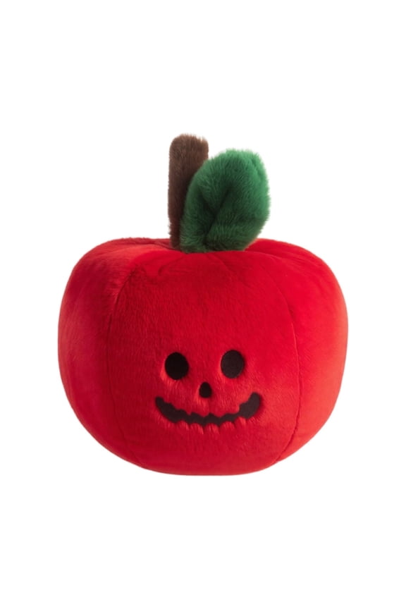 Plush Toys Smiling Skeleton Face Apple Shaped Halloween Plush Single Piece for Halloween Party Decor Spooky Home Decoration