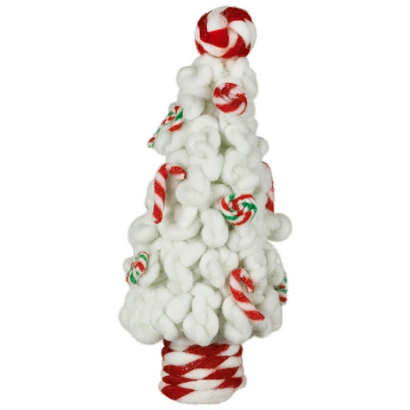 Northlight Plush Tree with Peppermint and Candy Canes Christmas Decoration - 16.5"