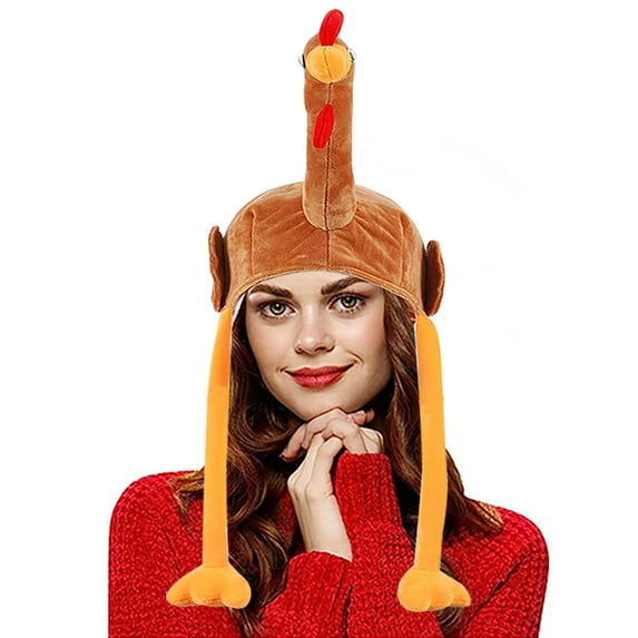 Plush Turkey Hat Thanksgiving Costume - Fun Turkey Headband For Holiday Parties, Family Gatherings & Festive Photo Props, Thanksgiving Themed Decorations