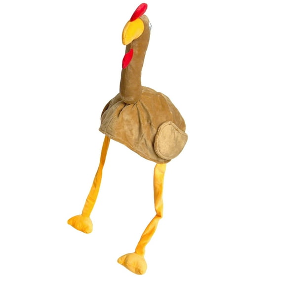 Plush Turkey Thanksgiving Hat with Head, Legs and Tail Fancy Dress Accessory,Thanksgiving Party Costume, Outfit and Dress, Costume Funny Hat for Christmas Holiday Party Favors Party Supplies