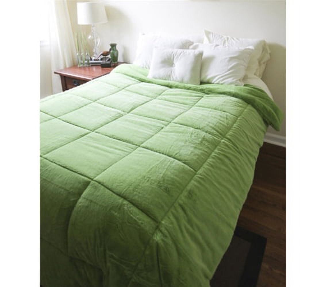 Plush Twin XL Comforter Avocado Green
