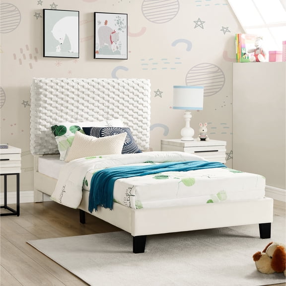 Plush Upholstery, Cloud-Embracing Feel - Twin Bed for Relaxing Nights