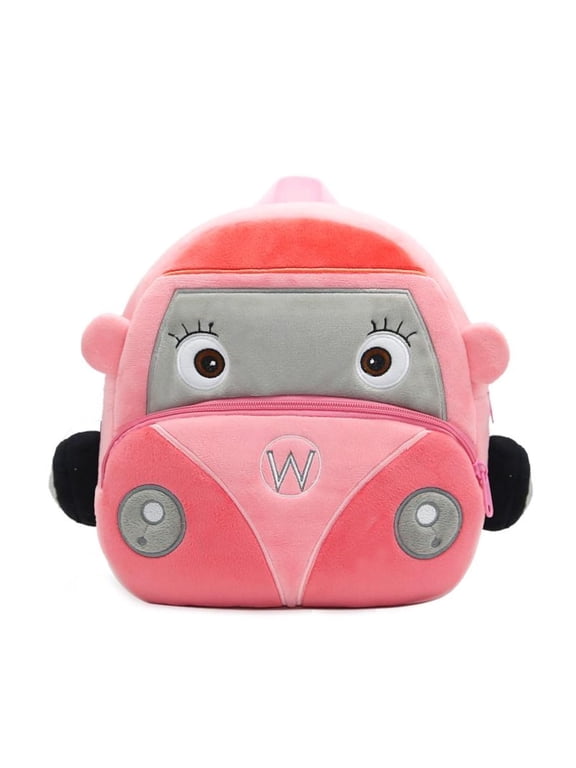 Plush VW Van Backpack, 3D Car Carrying Bag with Adjustable Straps