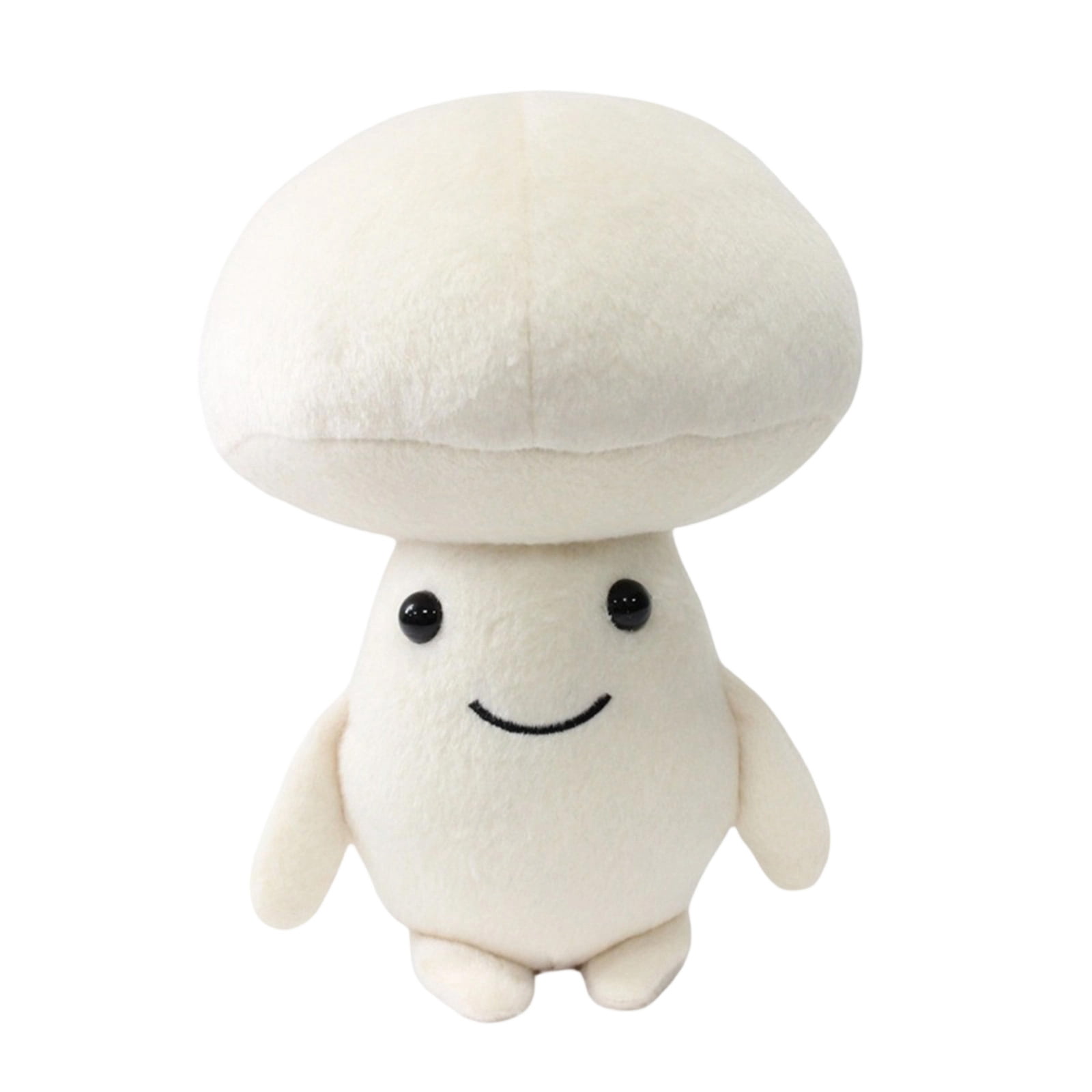Plush Vegetable Toy, Realistic White Mushroom Stuffed Doll With Cute ...